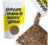 Hemway Resin Glitter Bronze Gold Black Tiger 100g Mixed Chunky | Polyurethane & Epoxy Glitter for Resin Crafts, Tumblers, Coasters, Floor & Table Art