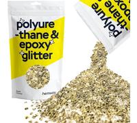 Hemway Resin Glitter Champagne Gold 100g Super Chunky | Polyurethane & Epoxy Glitter for Resin Crafts, Tumblers, Coasters, Floor & Table Art