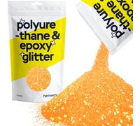 Hemway Resin Glitter Fluorescent Orange 100g Chunky | Polyurethane & Epoxy Glitter for Resin Crafts, Tumblers, Coasters, Floor & Table Art