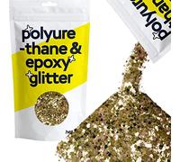 Hemway Resin Glitter Gold and Iridescent Mix 100g Mixed Chunky | Polyurethane & Epoxy Glitter for Resin Crafts, Tumblers, Coasters, Floor & Table Art