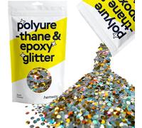 Hemway Resin Glitter Gold Silver Holographic 100g Super Chunky | Polyurethane & Epoxy Glitter for Resin Crafts, Tumblers, Coasters, Floor & Table Art