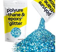 Hemway Resin Glitter Ocean Blue Holographic 100g Extra Chunky | Polyurethane & Epoxy Glitter for Resin Crafts, Tumblers, Coasters, Floor & Table Art