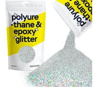 Hemway Resin Glitter Silver Holographic 100g Microfine | Polyurethane & Epoxy Glitter for Resin Crafts, Tumblers, Coasters, Floor & Table Art