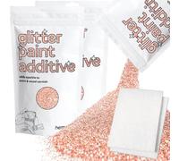 Hemway Rose Gold Glitter Paint Additive 200g with 2X Buffing Pads for Adding Sparkle to Paints & Varnish | Paint Walls Sparkly Add to Emulsion, Acrylic or Lacquer Indoor