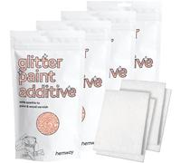 Hemway Rose Gold Glitter Paint Additive 400g with 4X Buffing Pads for Adding Sparkle to Paints & Varnish | Paint Walls Sparkly Add to Emulsion, Acrylic or Lacquer Indoor