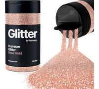 Hemway Rose Gold Glitter Shaker, 130g Ultrafine Glitter, Crafts 1/128" Metallic Flake Rose Gold Sequins, Resin & Epoxy Crafts, Decorating, Halloween, Christmas, Nail, Face