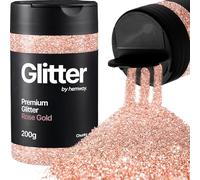 Hemway Rose Gold Glitter Shaker, 200g Chunky Glitter for Crafts Metallic Flake Sequins for Resin & Epoxy Crafts for Decorating, Halloween, Christmas, Nail, Face, Bunting, Art
