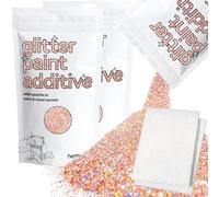 Hemway Rose Gold Holographic Glitter Paint Additive 200g with 2X Buffing Pads for Adding Sparkle to Paints & Varnish | Paint Walls Sparkly Add to Emulsion, Acrylic or Lacquer Indoor