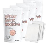 Hemway Rose Gold Holographic Glitter Paint Additive 400g with 4X Buffing Pads for Adding Sparkle to Paints & Varnish | Paint Walls Sparkly Add to Emulsion, Acrylic or Lacquer Indoor