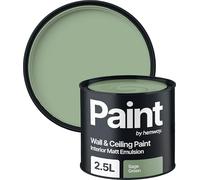 Hemway Sage Green Paint 2.5 L, Indoor Matt Finish Wall Paint, Acrylic & Water-Based Emulsion, Quick Dry & High Coverage for the Kitchen, Bathroom & Bedroom Walls & Ceiling