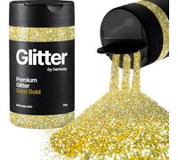 Hemway Sand Gold Glitter Shaker, 130g Fine Glitter, Crafts 1/64" Metallic Flake Sand Gold Sequins, Resin & Epoxy Crafts, Decorating, Halloween, Christmas, Nail, Face, Art