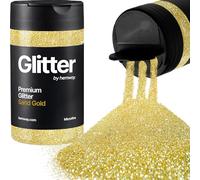 Hemway Sand Gold Glitter Shaker, 130g Microfine Glitter, Crafts 1/256" Metallic Flake Sand Gold Sequins, Resin & Epoxy Crafts, Decorating, Halloween, Christmas, Nail, Face, Art