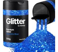 Hemway Sapphire Blue Glitter Shaker, 200g Extra Chunky Glitter for Crafts Metallic Flake Sequins for Resin & Epoxy Crafts for Decorating, Halloween, Christmas, Nail, Face, Bunting, Art