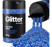 Hemway Sapphire Blue Holographic Glitter Shaker, 200g Fine Glitter for Crafts Metallic Flake Sequins for Resin & Epoxy Crafts for Decorating, Halloween, Christmas, Nail, Face, Art