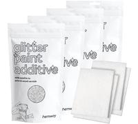 Hemway Silver Glitter Paint Additive 400g with 4X Buffing Pads for Adding Sparkle to Paints & Varnish | Paint Walls Sparkly Add to Emulsion, Acrylic or Lacquer Indoor