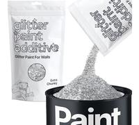 Hemway Silver Glitter Paint Additive Extra Chunky 100g for Adding Sparkle to Paints & Varnish | Paint Walls Sparkly Add to Emulsion, Acrylic or Lacquer Indoor