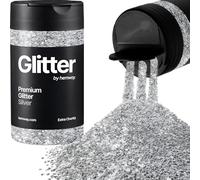 Hemway Silver Glitter Shaker, 130g Extra Chunky Glitter, Crafts 1/24" Metallic Flake Silver Sequins, Resin & Epoxy Crafts, Decorating, Halloween, Christmas, Nail, Face, Art