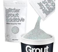 Hemway Silver Holographic Glitter Grout Additive Microfine 100g Metallic Flakes for Adding Sparkle to Kitchen & Bathroom Tiles | Enhance Your Indoor Grouting Projects with a Durable Sparkly Effect