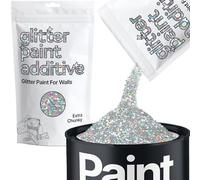 Hemway Silver Holographic Glitter Paint Additive Extra Chunky 100g for Adding Sparkle to Paints & Varnish | Paint Walls Sparkly Add to Emulsion, Acrylic or Lacquer Indoor
