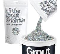 Hemway Silver Holographic Stars & Moons Glitter Grout Additive 100g Metallic Flakes for Adding Sparkle to Kitchen & Bathroom Tiles | Enhance Your Indoor Grouting Projects with a Durable Sparkly Effect