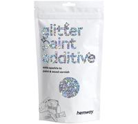 Hemway Silver Holographic Stars & Moons Glitter Paint Additive 100g for Adding Sparkle to Paints & Varnish | Paint Walls Sparkly Add to Emulsion, Acrylic or Lacquer Indoor