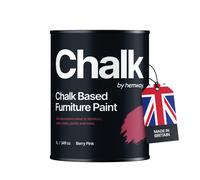 Hemway - Chalk Based Furniture Paint - Berry Pink 1 L | Chalky Matt Shabby Chic Finish For Interior & Exterior Home Decor | Quick Dry & All-in-one