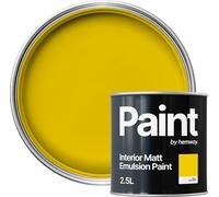 Hemway Spring Yellow Paint 2.5 L, Indoor Matt Finish, One Coat, Wall Paint, Acrylic & Water-Based Emulsion, Quick Dry & High Coverage for the Kitchen, Bathroom & Bedroom Walls & Ceiling