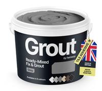 Hemway Tile Ready Mixed Grout & Fix Adhesive Grey Anti-Mould, Fade Resistant Kitchen, Bathroom, Shower, Wall, 4.5Kg