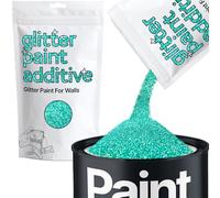 Hemway Turquoise Blue Holographic Glitter Paint Additive 100g for Adding Sparkle to Paints & Varnish | Paint Walls Sparkly Add to Emulsion, Acrylic or Lacquer Indoor