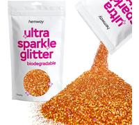 Hemway Ultra Sparkle Eco Friendly Biodegradable Glitter 100g - Copper Holographic | Chunky Plant-Based Metallic Flakes for Arts & Resin Crafts | Bio Supplies for Hair, Face & Nail Art Decoration