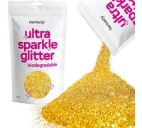 Hemway Ultra Sparkle Eco Friendly Biodegradable Glitter 100g - Gold | Fine Plant-Based Metallic Flakes for Arts & Resin Crafts | Bio Supplies for Festival, Hair, Face, Body & Nail Art Decoration