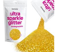 Hemway Ultra Sparkle Eco Friendly Biodegradable Glitter 100g - Gold | Ultrafine Plant-Based Metallic Flakes for Arts & Resin Crafts | Bio Supplies for Festival, Hair, Face, Body & Nail Art Decoration