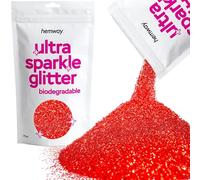 Hemway Ultra Sparkle Eco Friendly Biodegradable Glitter 100g - Red | Fine Plant-Based Metallic Flakes for Arts & Resin Crafts | Bio Supplies for Halloween Mask, Face, Nail Art