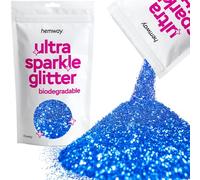 Hemway Ultra Sparkle Eco Friendly Biodegradable Glitter 100g - Sapphire Blue | Chunky Plant-Based Metallic Flakes for Arts & Resin Crafts | Bio Supplies for Hair, Face, Body & Nail Art Decoration
