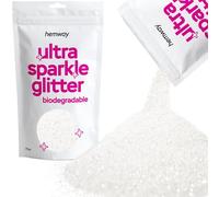 Hemway Ultra Sparkle Eco Friendly Biodegradable Glitter 100g - White Iridescent | Fine Plant-Based Metallic Flakes for Arts & Resin Crafts | Bio Supplies for Halloween Mask, Face, Nail Art