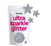 Hemway Ultra Sparkle Glitter - 3D Star | 50g Silver Holographic Metallic Flake Sequins for Resin & Epoxy Crafts | Craft Supplies for Tumblers, Festival, Hair, Face, Body, Eye & Nail Art Decoration