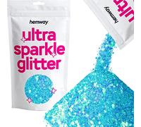 Hemway Ultra Sparkle Glitter - Baby Blue with Pink Mix | 100g Mixed Metallic Flakes for Resin & Epoxy Crafts | Supplies for Tumblers, Festival, Hair, Face, Body, Eye & Nail Art Decoration