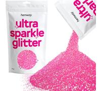 Hemway Ultra Sparkle Glitter Baby Pink Iridescent 100g Fine | Glitter for Arts & Craft, Makeup, Nail Art, Crafting, Card Making, Sparkle Decoration