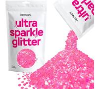 Hemway Ultra Sparkle Glitter - Baby Pink Iridescent | 100g Super Chunky Metallic Flakes for Resin & Epoxy Crafts | Supplies for Tumblers, Festival, Hair, Face, Body, Eye & Nail Art Decoration