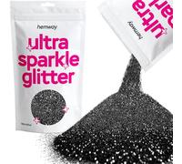 Hemway Ultra Sparkle Glitter Black 100g Microfine | Glitter for Arts & Craft, Makeup, Nail Art, Crafting, Card Making, Sparkle Decoration