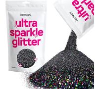Hemway Ultra Sparkle Glitter Black Holographic 100g | Glitter for Arts & Craft, Makeup, Nail Art, Crafting, Card Making, Sparkle Decoration
