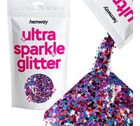 Hemway Ultra Sparkle Glitter Blue Red Purple Mix 100g Mixed