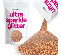 Hemway Ultra Sparkle Glitter - Bronze Brown | 100g Metallic Flakes for Resin & Epoxy Crafts | Supplies for Tumblers, Festival, Hair, Face, Body, Eye & Nail Art Decoration