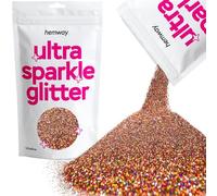 Hemway Ultra Sparkle Glitter - Bronze Brown Holographic | 100g Ultrafine Metallic Flakes for Resin & Epoxy Crafts | Supplies for Tumblers, Festival, Hair, Face, Body, Eye & Nail Art Decoration