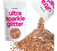 Hemway Ultra Sparkle Glitter - Bronze Brown | Super Chunky Metallic Flakes for Resin & Epoxy Crafts | Supplies for Tumblers, Festival, Hair, Face, Body, Eye & Nail Art Decoration | 100 g