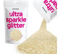 Hemway Ultra Sparkle Glitter - Champagne Gold | 100g Microfine Metallic Flakes for Resin & Epoxy Crafts | Supplies for Tumblers, Festival, Hair, Face, Body, Eye & Nail Art Decoration