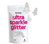 Hemway Ultra Sparkle Glitter Christmas Tree Shape, 50g, Silver | Shaped Glitter for Arts & Crafts, Nail Art, Crafting, Card Making, Sparkle Decoration