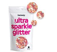 Hemway Ultra Sparkle Glitter - Circle | 50g Rose Gold Holographic Metallic Flake Sequins for Resin & Epoxy Crafts | Craft Supplies for Tumblers, Festival, Face, Body, Eye & Nail Art Decoration