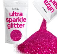Hemway Ultra Sparkle Glitter - Dark Rose Pink | 100g Metallic Flakes for Resin & Epoxy Crafts | Supplies for Tumblers, Festival, Hair, Face, Body, Eye & Nail Art Decoration
