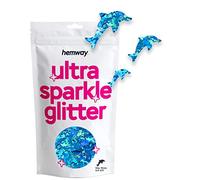 Hemway Ultra Sparkle Glitter Dolphin Shape, 50g, Ocean Blue Holographic | Shaped Glitter for Arts & Crafts, Nail Art, Crafting, Card Making, Sparkle Decoration